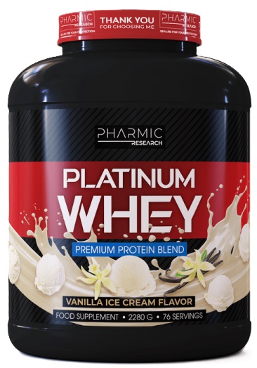 Platinum Whey, înghețată de vanilie, 2280 g, Pharmic Research