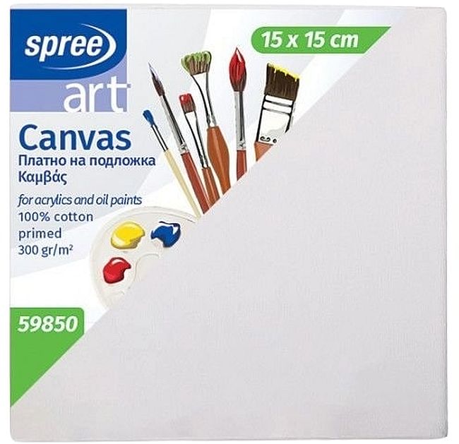 Pânză de pictură pe cadru Spree Art - 15 х 15 cm, 100% bumbac