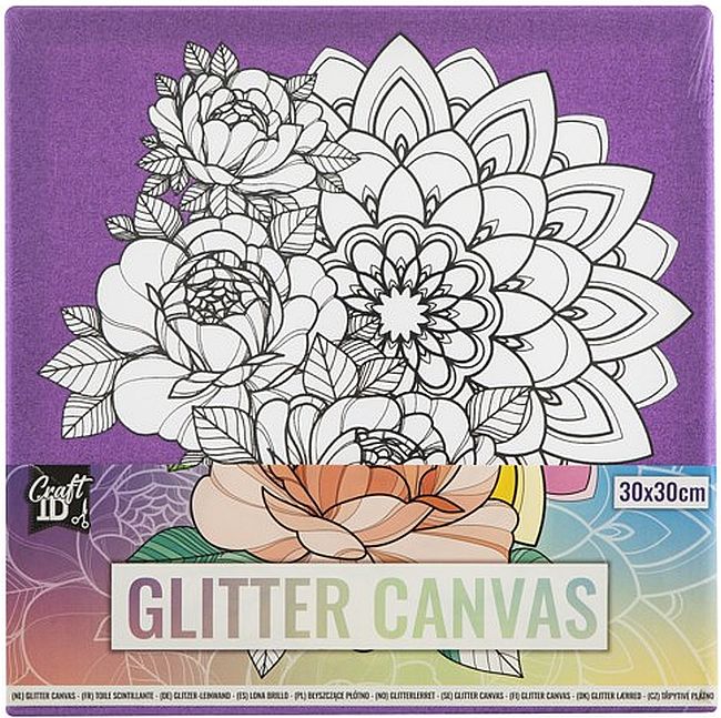 Panza de colorat Grafix - Flori, cu brocart, 30 х 30 cm