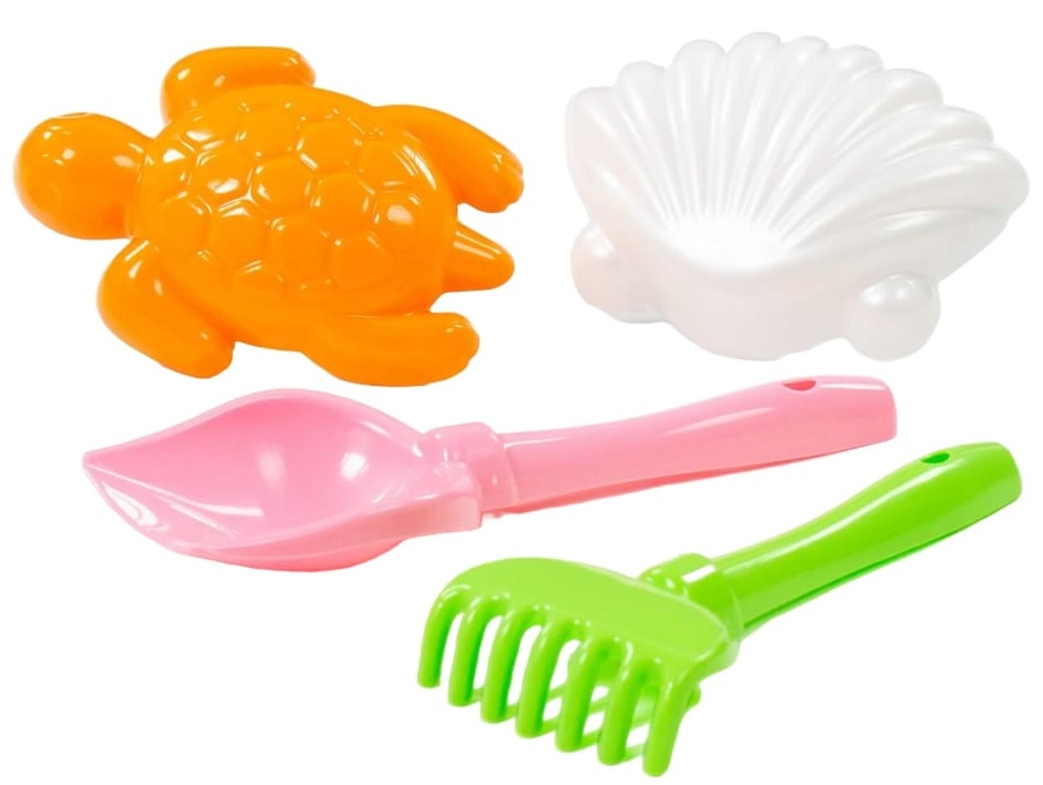 Set de plajă  Polesie Toys - Broască țestoasă, 4 piese