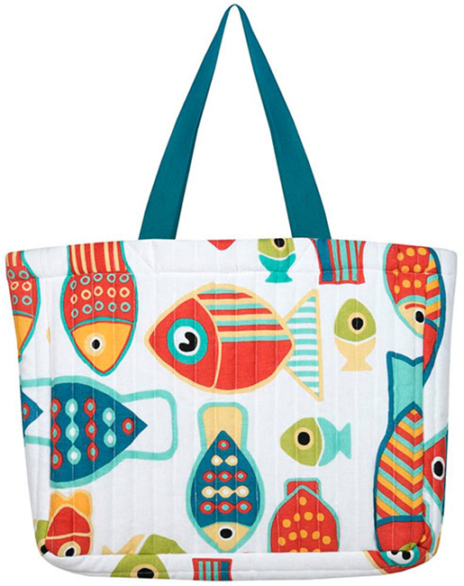 Geantă de plajă/piață STOF - Colorfish Multicolor, 44 x 35 x 10 cm