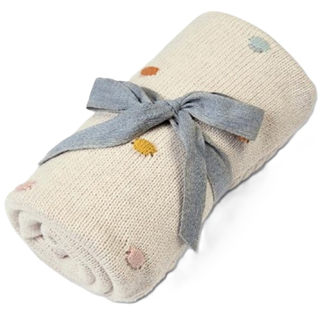 Pătură tricotată Mamas & Papas - Spot Multi, 70 х 90 cm