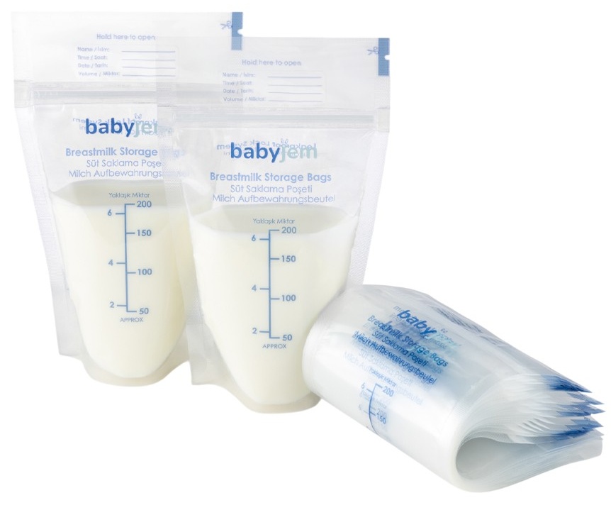 Pungile de depozitare a laptelui matern BabyJem - 200 ml, 25 buc.