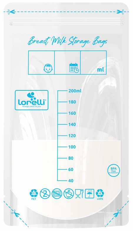 Saci pentru depozitarea laptelui matern Lorelli - 40 + 5 buc. cadou