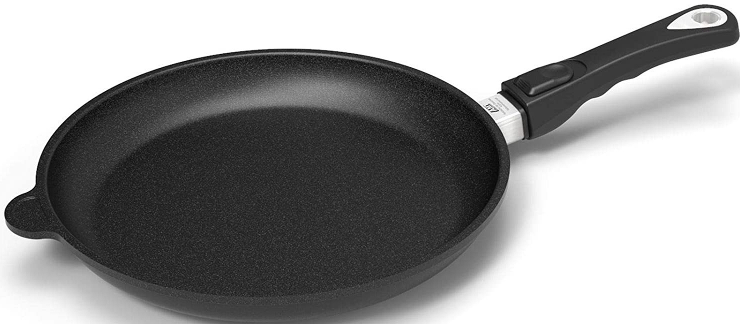 Tigaie cu maner mobil AMT - Gastroguss, 28 cm, negru