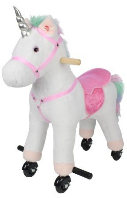 Unicorn de pluș pe roți Chipolino - Cu sunet, roz
