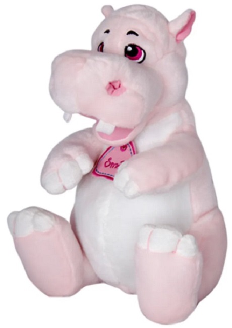 Jucărie de pluș Amek Toys - Hipopotam cu medalion, 24 cm