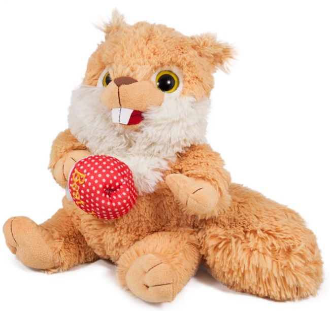 Jucărie de pluș Amek Toys - Veveriță cu ciupercă, 30 cm