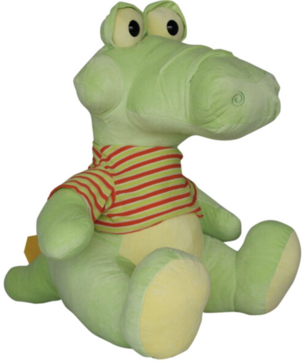 Jucărie de pluș Amek Toys - Crocodil cu tricou, 60 cm