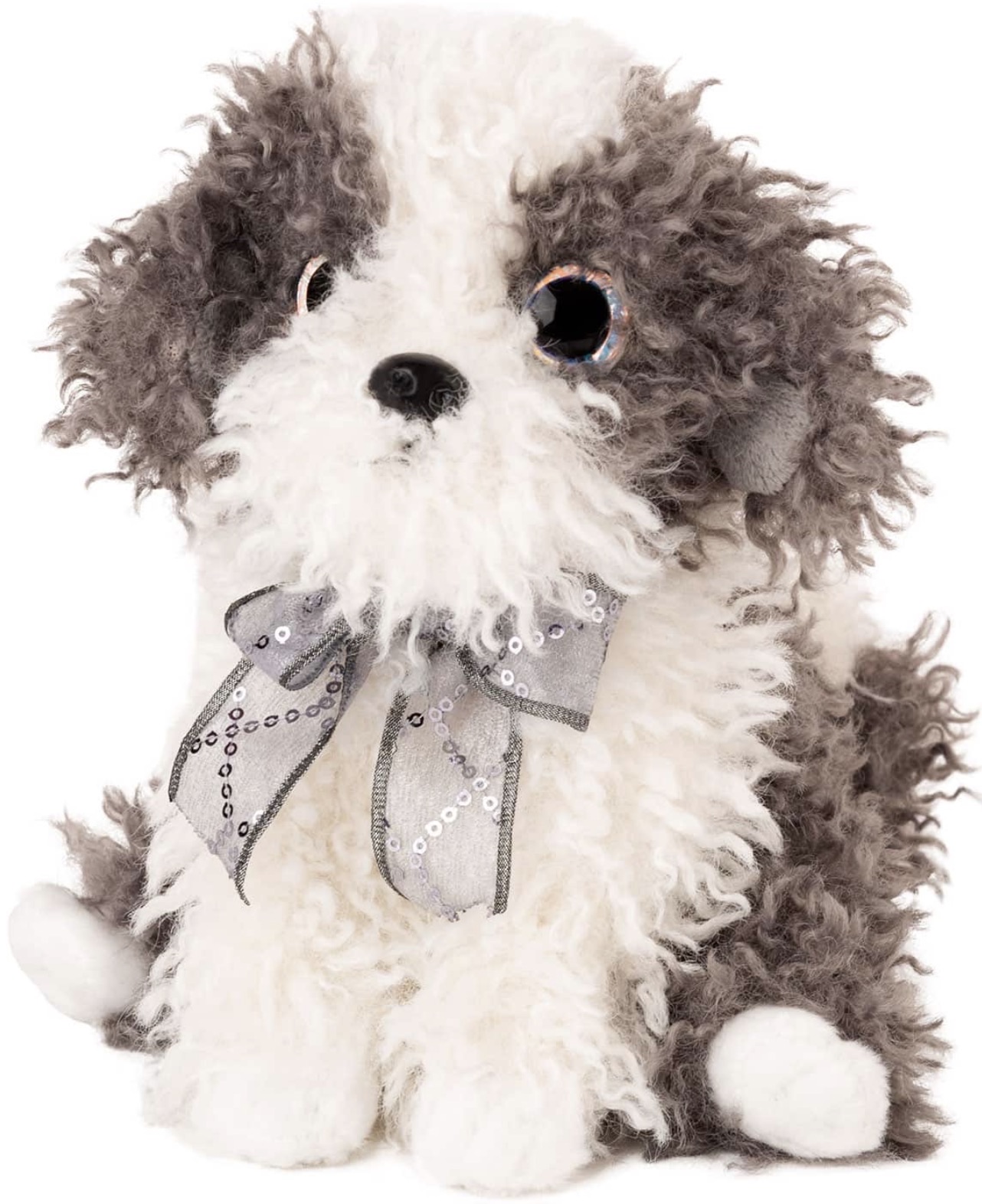 Jucărie de pluș Amek Toys - Dog sitting, gri, 22 cm