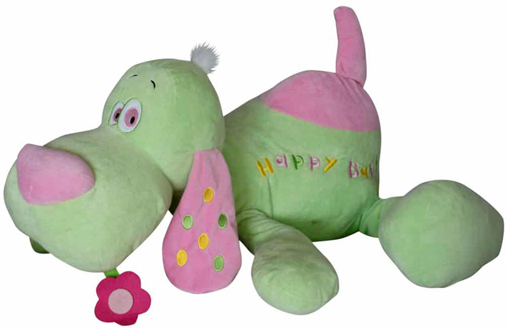 Jucărie de pluș Amek Toys - Câine culcat, verde, 65 cm