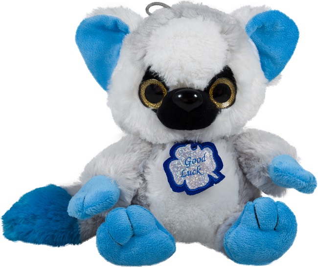 Jucărie de pluș Amek Toys - Lemur cu urechi albastre, 25 cm