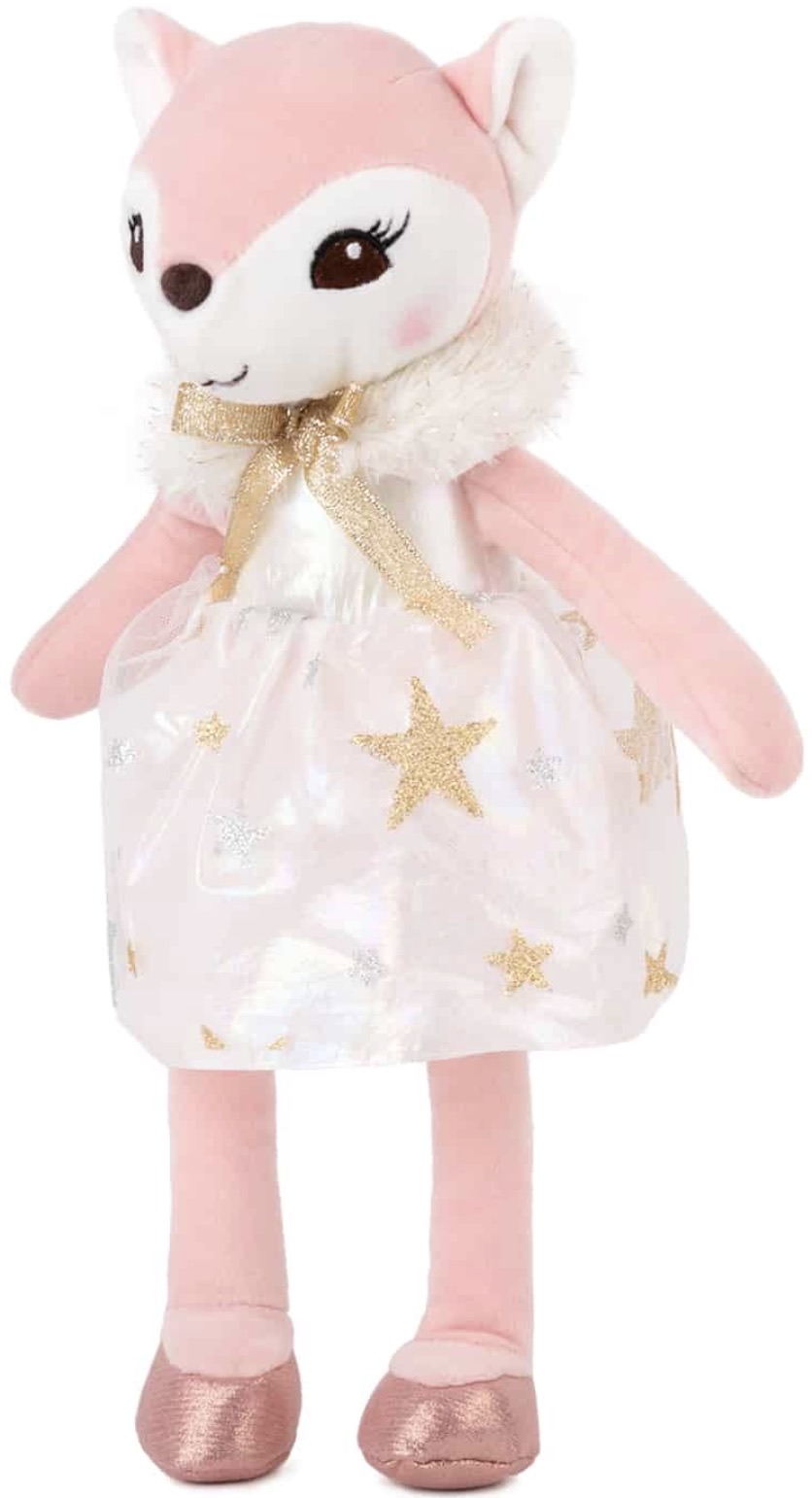 Jucărie de pluș Amek Toys - Vulpe cu rochie de brocart, 20 cm