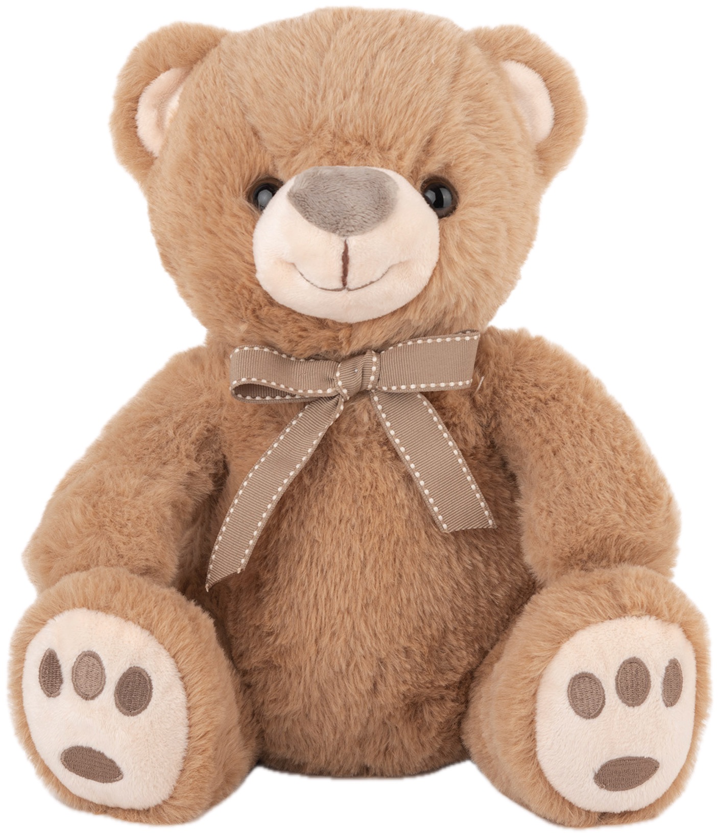 Jucărie de pluș Amek Toys  - Ursuleț maro cu panglică, 28 cm