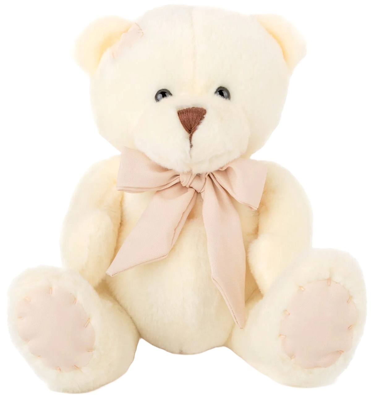 Jucărie de pluș  Amek Toys  - Ursuleț cu panglică bej, alb, 20 cm