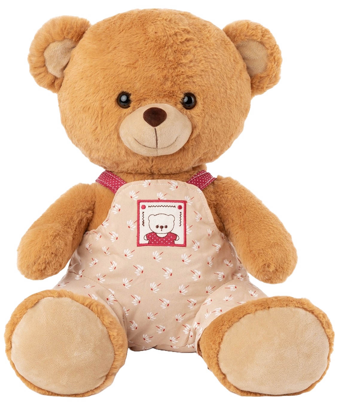 Jucărie de pluș  Amek Toys  - Ursuleț cu salopetă florală, băiete, 42 cm