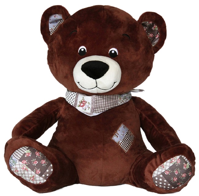 Jucărie de pluș Amek Toys - Ursuleț de pluș cu plasture, maro, 36 cm