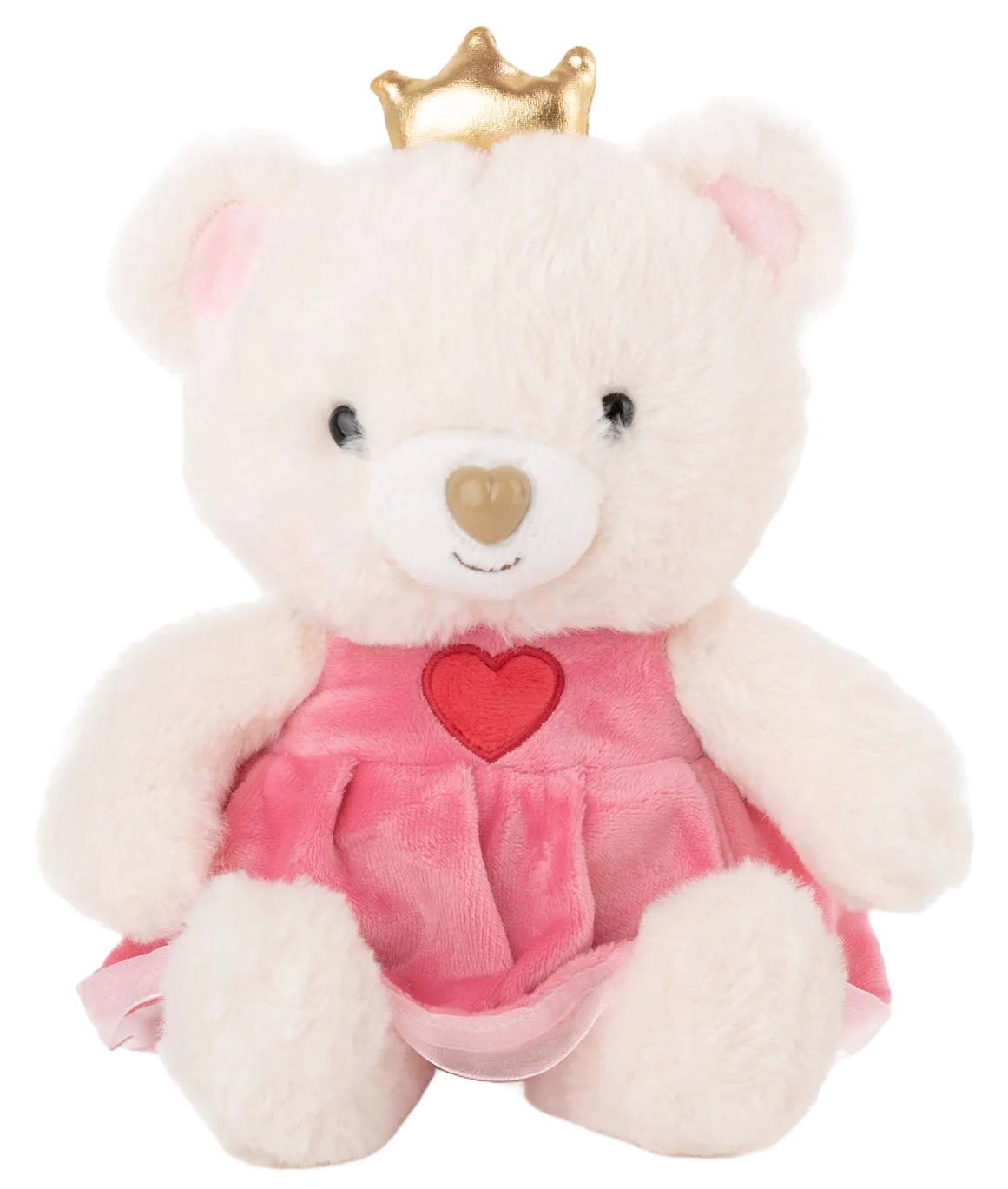 Jucărie de pluș Amek Toys  - Urs în rochie și coroană, 21 cm