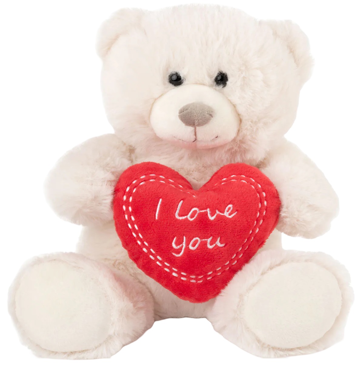 Jucărie de pluș  Amek Toys  - Urs cu inima, ecru, 20 cm