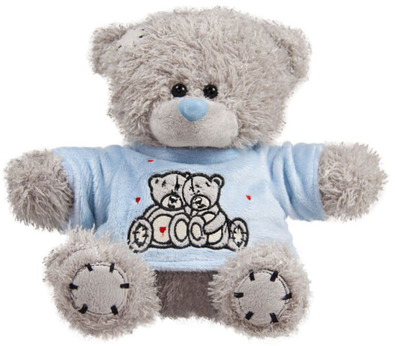 Jucărie de pluș Amek Toys - Ursuleț de pluș cu bluză albastră, 20 cm