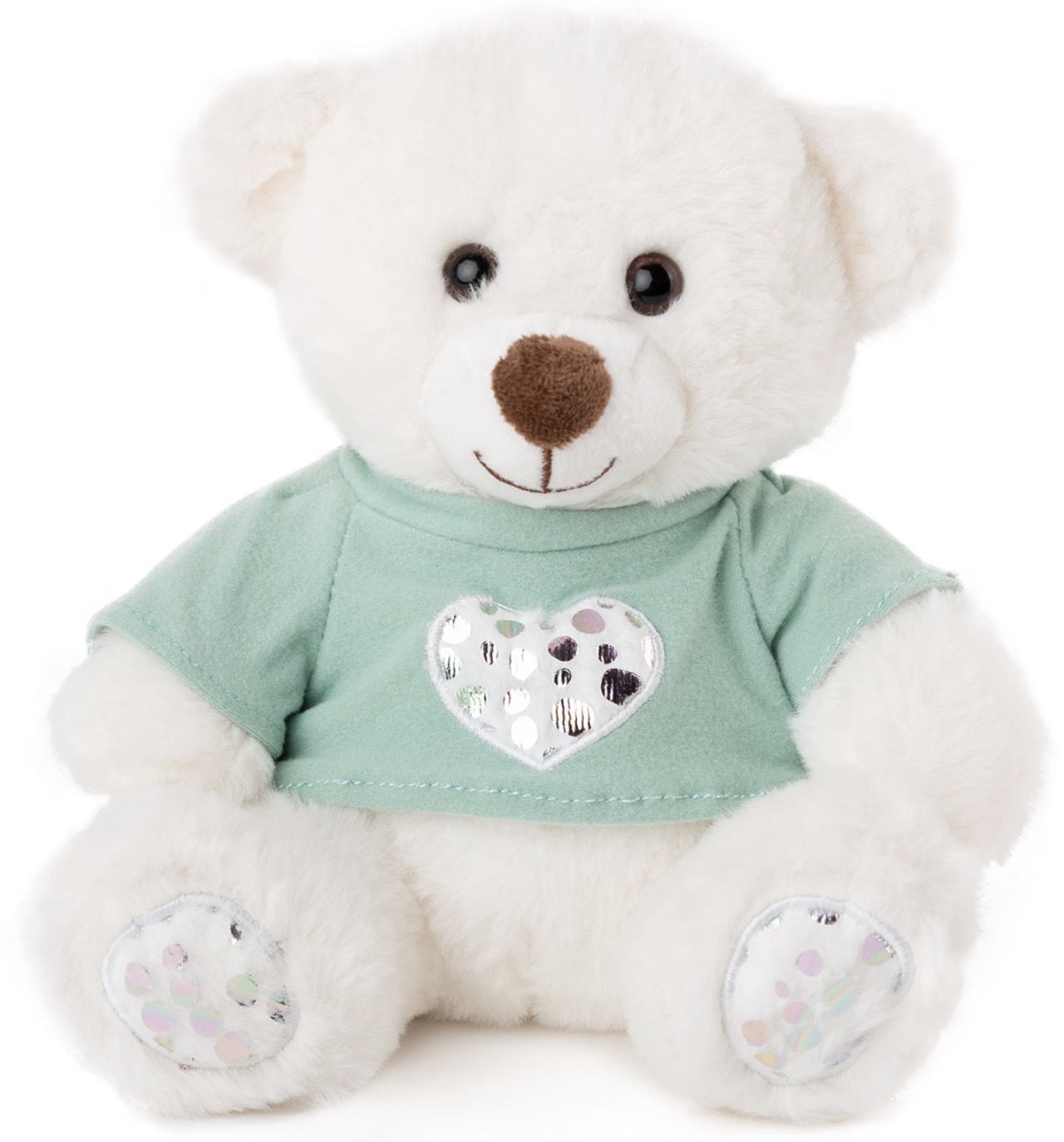 Jucărie de pluș Amek Toys - Ursuleț de pluș cu tricou verde, 20 cm