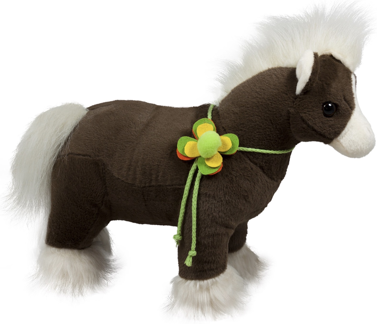Jucărie de pluș Amek Toys - Căluț muzical cu floare, 30 cm
