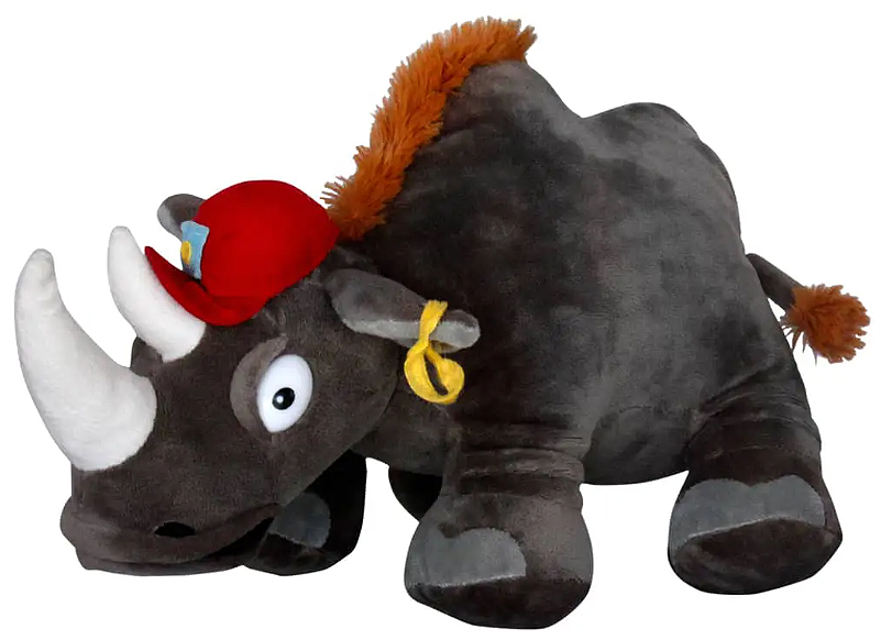 Jucărie de pluș Amek Toys - Rinocer cu pălărie, 30 cm