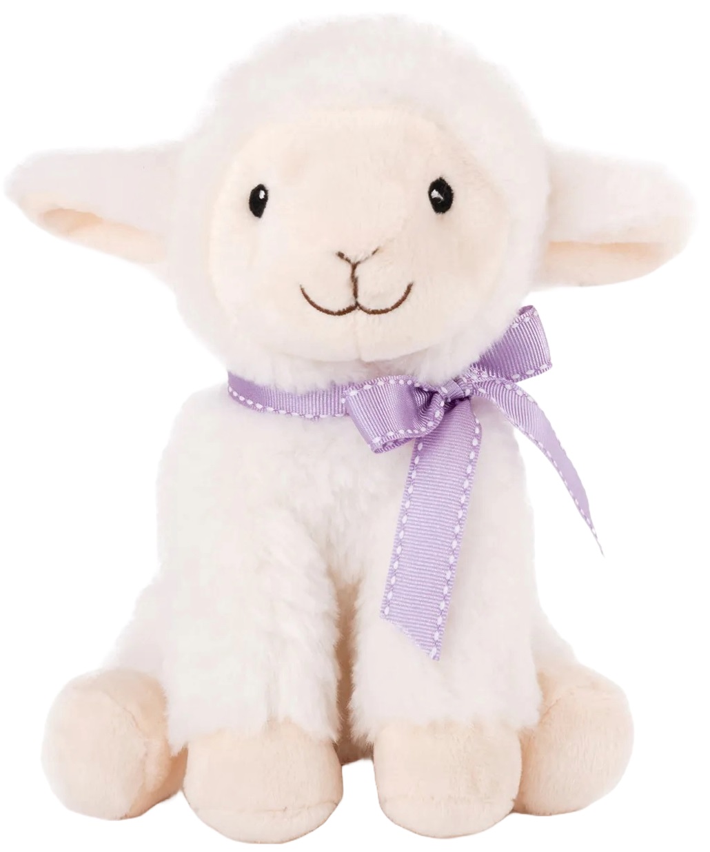 Jucărie de pluș  Amek Toys  - Oaia, cu o panglică mov, 19 cm