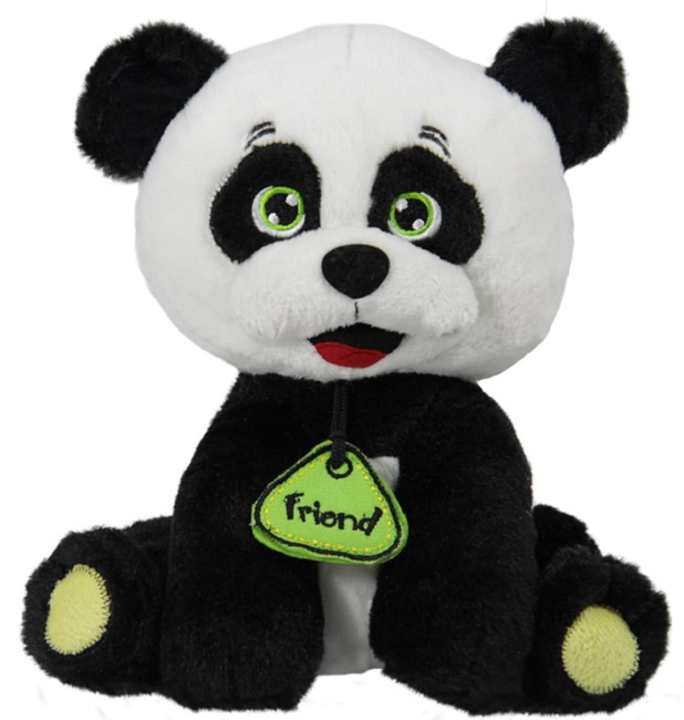 Jucărie de pluș Amek Toys - Panda cu medalion, 20 cm