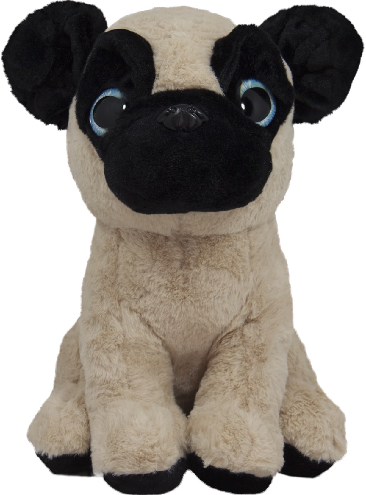 Jucărie de pluș Amek Toys - Pug cu ochi mari, 37 cm