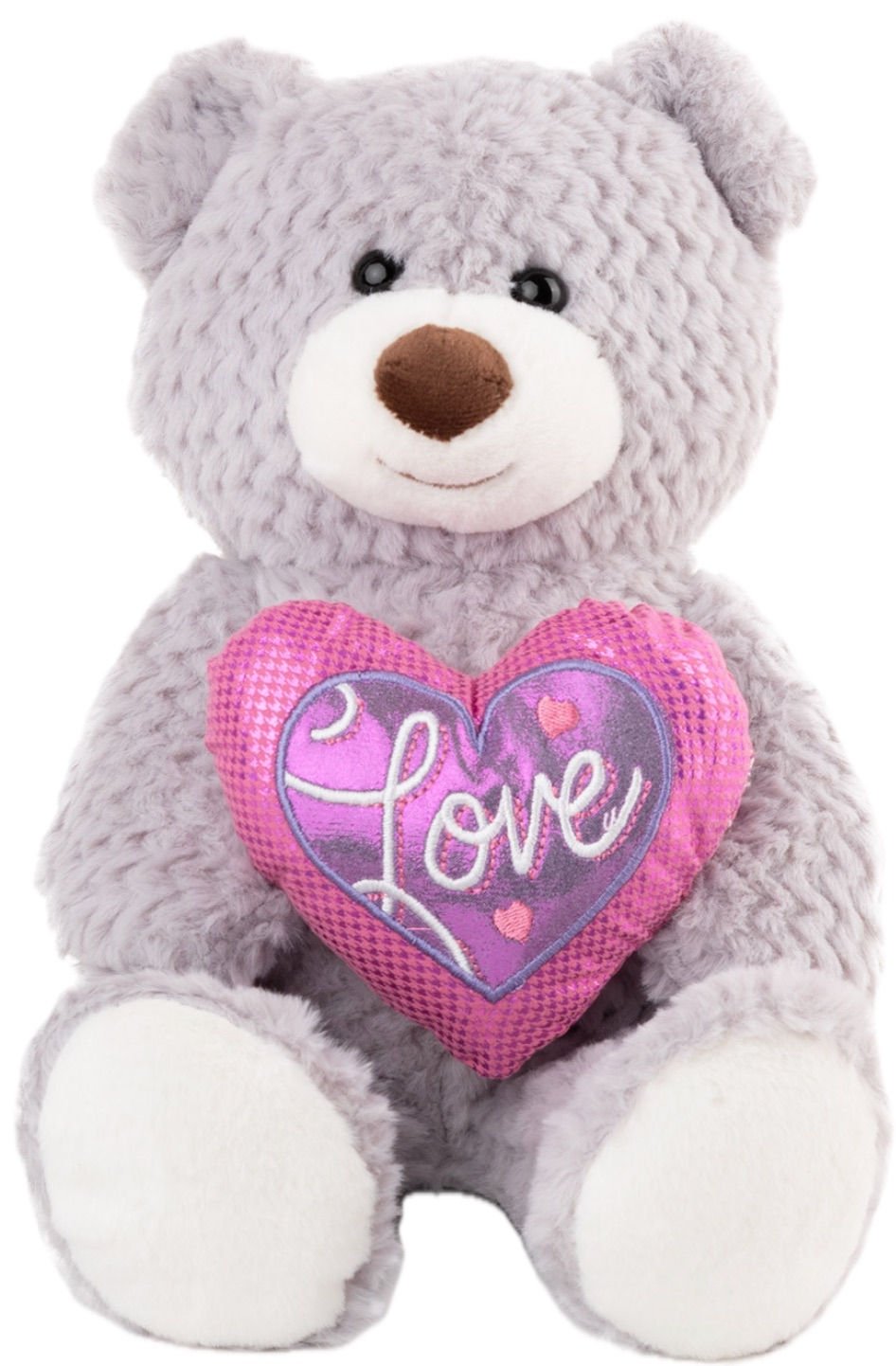 Jucărie de pluș  Amek Toys  - Urs grizzly cu inimă, 30 cm
