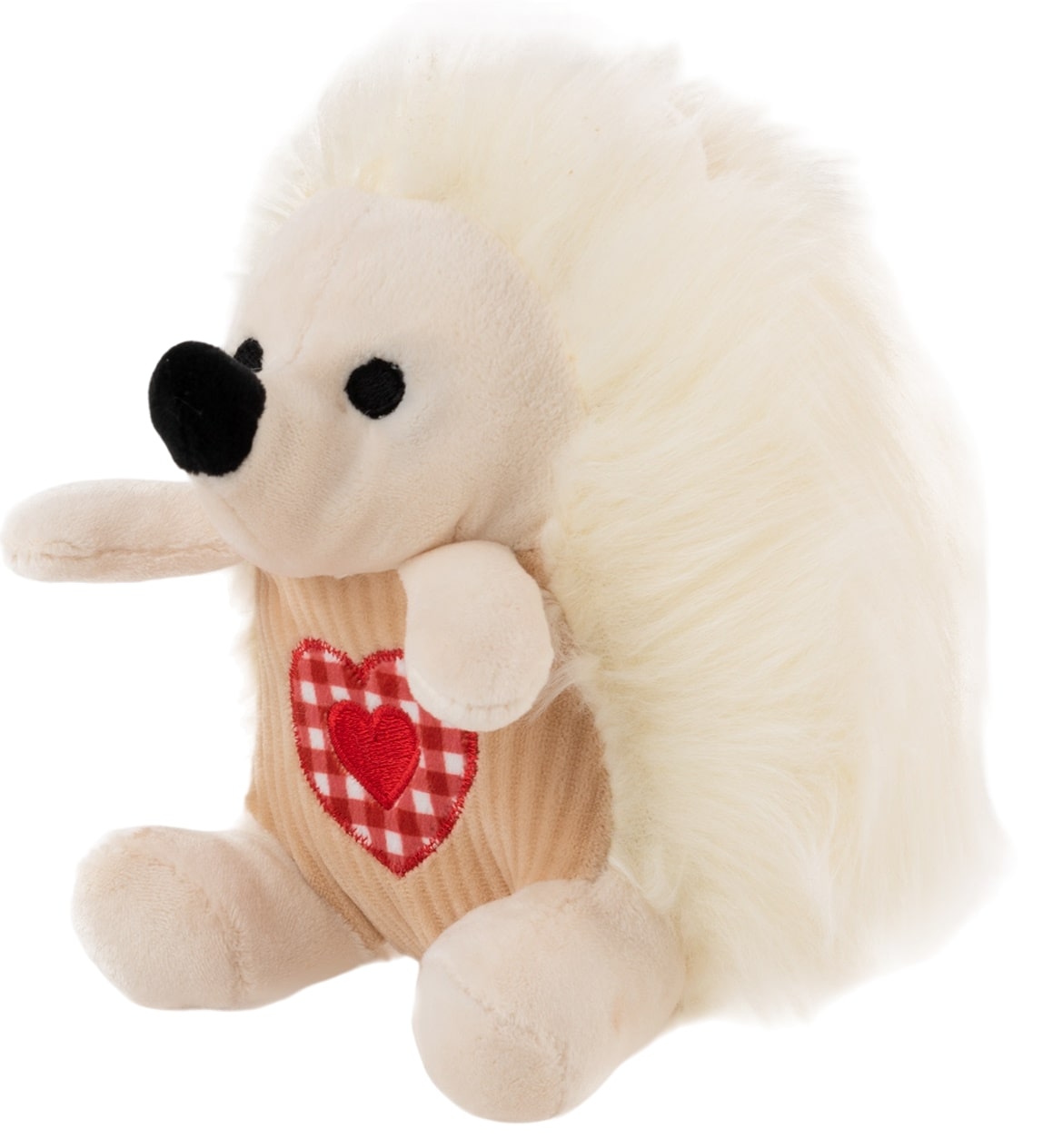 Jucărie de pluș  Amek Toys  - Arici cu inimă brodată, alb, 16 cm