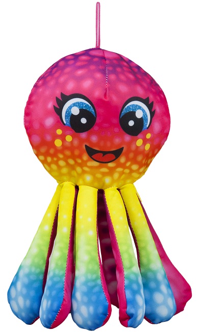 Jucărie de pluș Amek Toys - Caracatiță colorată, roz, 25 cm