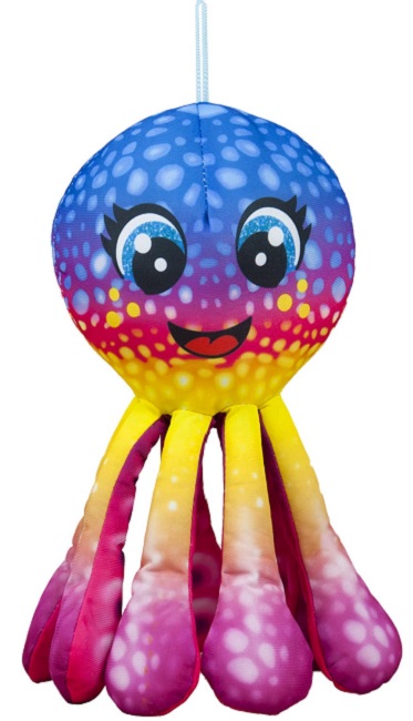 Jucărie de pluș Amek Toys - Caracatiță colorată, albastru, 32 cm
