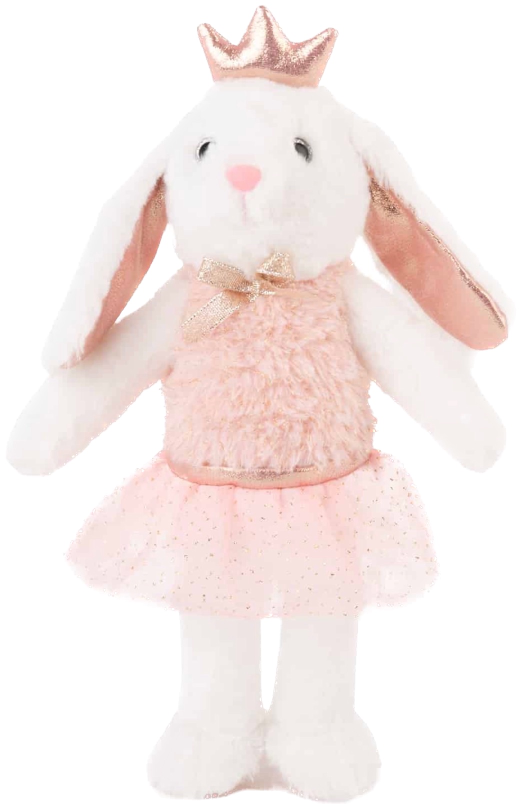 Jucărie de pluș Amek Toys - Iepuraș cu rochie și coroană, 46 cm