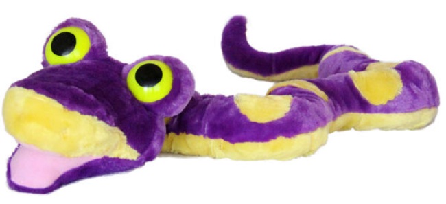 Jucărie de pluș Amek Toys - Șarpe, violet, 114 cm