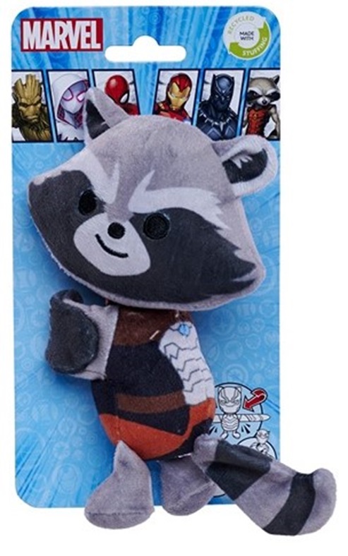 Jucărie de pluș Simba Toys Marvel - Rocket, cu bandă pentru atașare, 17 cm