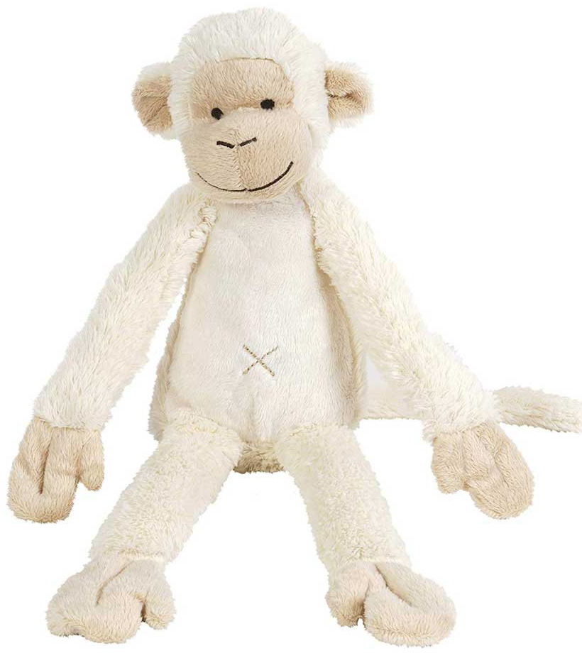 Jucarie de pluș Happy Horse - Mickey maimuța, 32 cm, albă