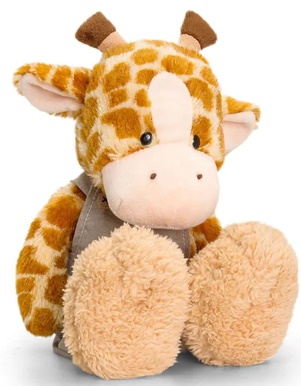 Jucarie de plus Keel toys - Girafa cu salopeta, 20 cm