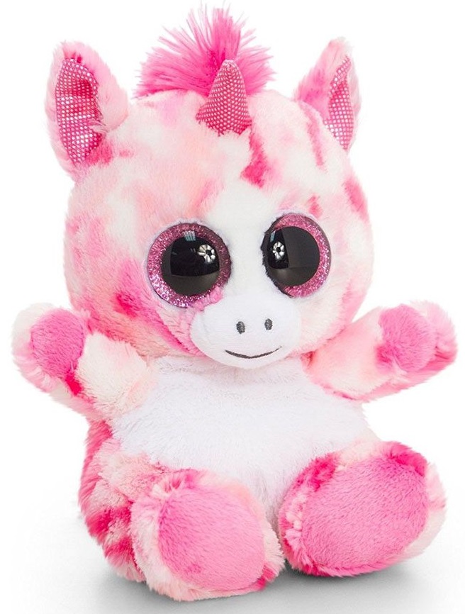 Jucarie de plus Keel toys - Animotsu - Unicorn, roz si alb, 25 cm