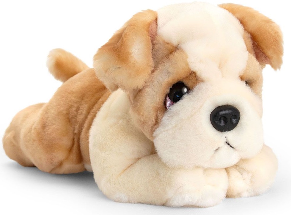 Jucărie de pluș Keel Toys Keeleco - Keel Toys - Bulldog, culcat, 32 cm