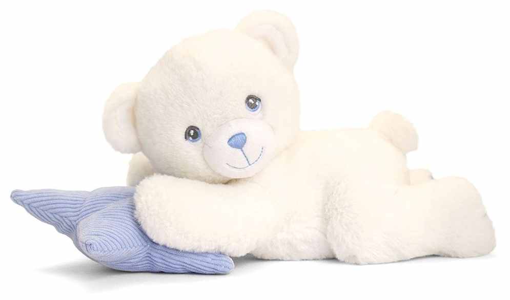 Keel Toys Keeleco - Ursuleț de pluș cu pernă, 20 cm, albastru