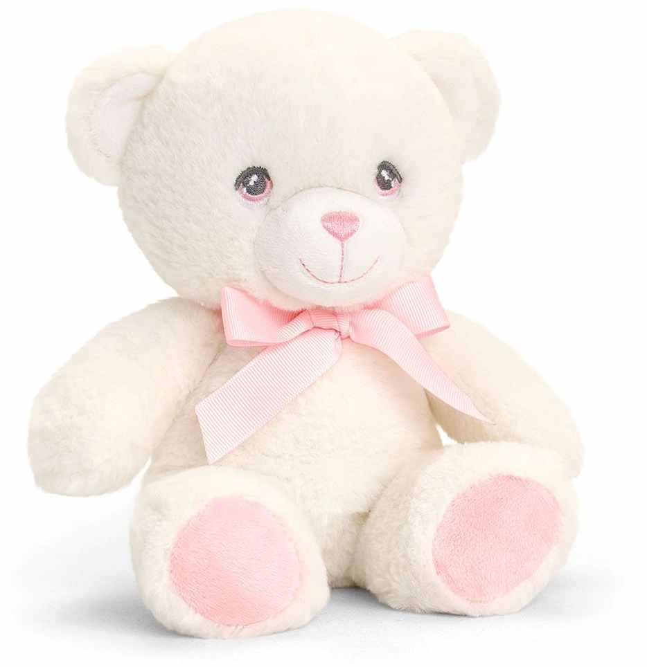 Keel Toys Keeleco - Ursuleț de pluș cu panglică, 20 cm, roz
