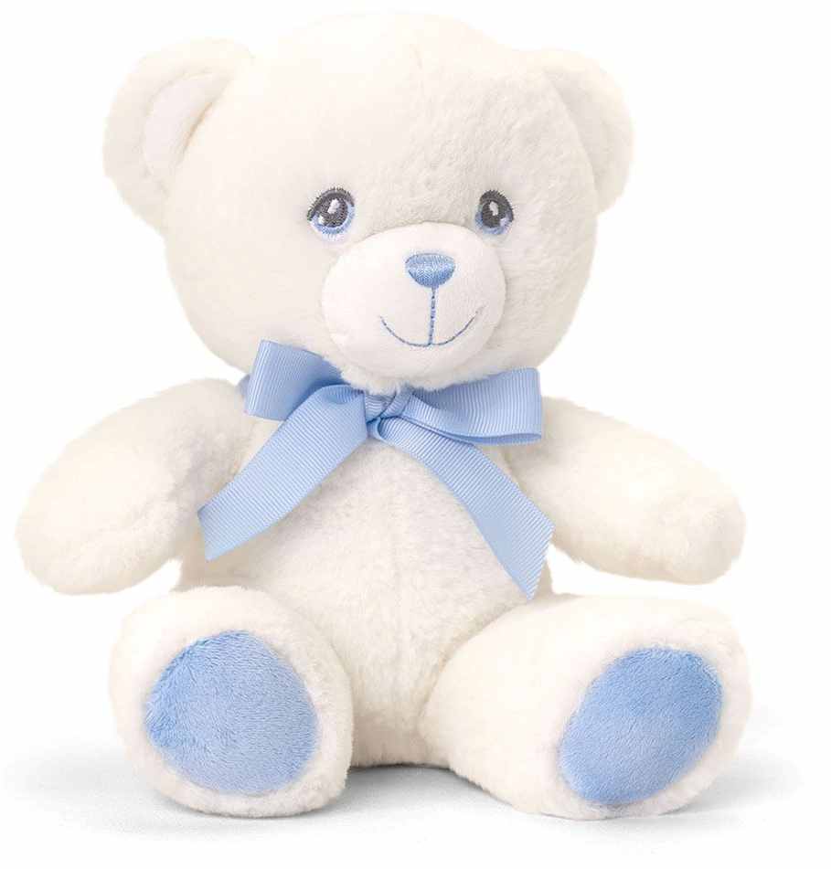 Keel Toys Keeleco - Ursuleț de pluș cu panglică, 20 cm, albastru