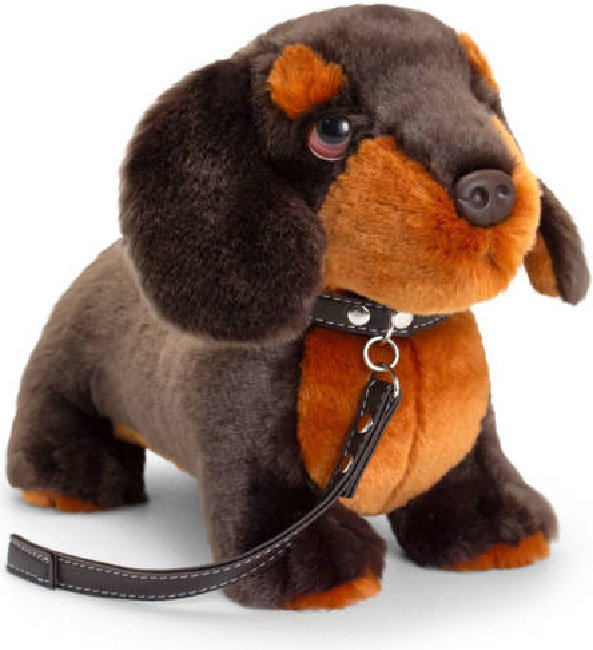 Jucărie de pluș Keel Toys Keeleco - Teckel, cu lesa, 30 cm