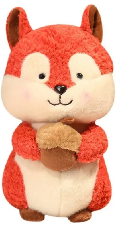Jucărie de pluș Lean Toys - Veveriță cu ghindă, 25 cm