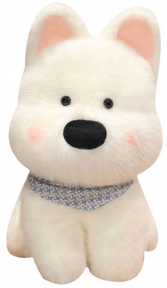 Jucărie de pluș Lean Toys - Câine cu eșarfă albastră, 33 cm