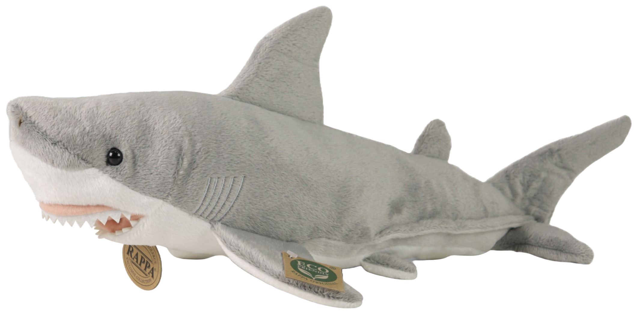 Jucărie de pluș Rappa Eco Friends - Rechin, 38 cm