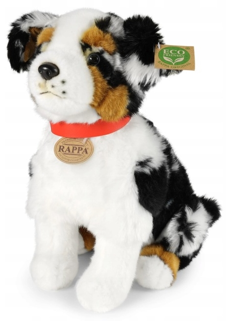 Jucărie de pluș Rappa Eco Prieteni – Ciobănesc australian, poziție șezând, 35 cm