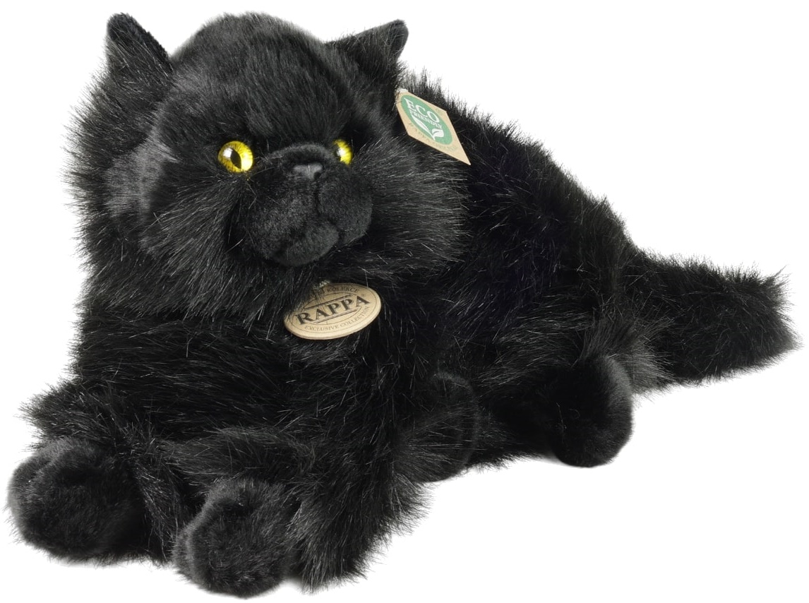 Jucărie de pluș Rappa Eco Friends - Pisica Bombay, mincinoasă, 30 cm